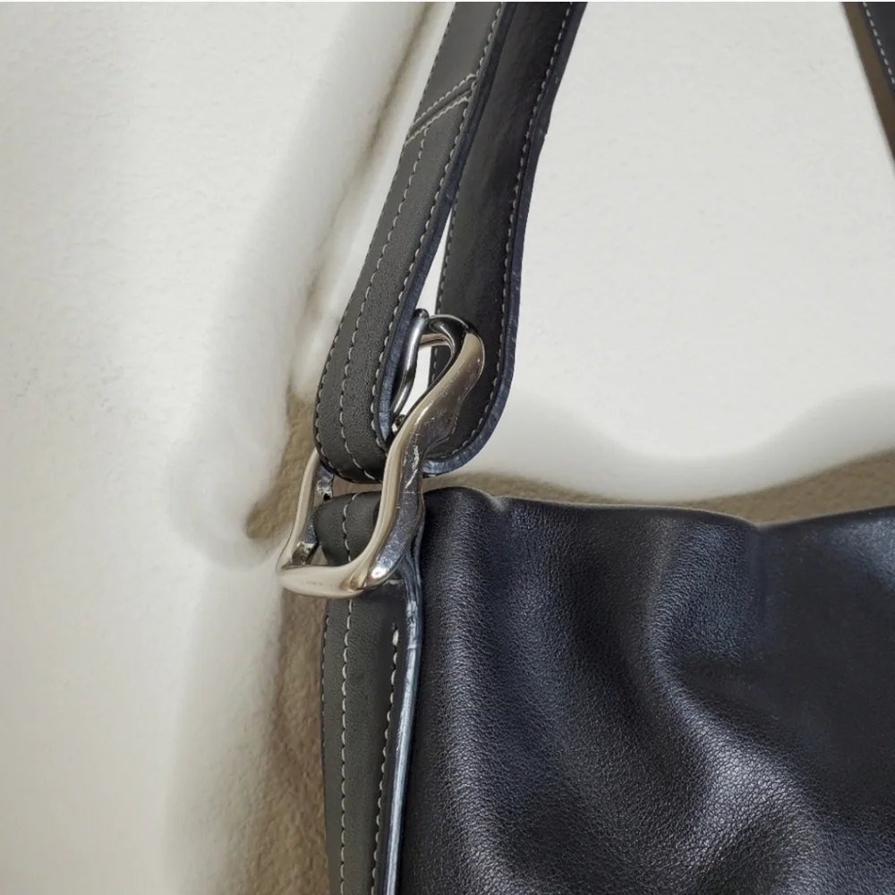 Coach 1415 Soho Slim Y2K Black Leather Hobo Fringe Tasseled Shoulder Bag